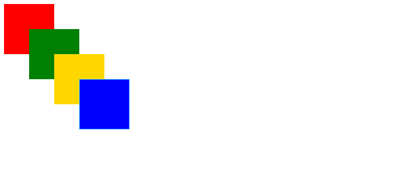 four overlapping squares in the top right corner